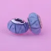 Bllue Thres Murano GlassビーズフィットPandoraブレスレットオリジナルレアル925スターリングシルバールーズビーズDIY製Fashion Charms 1pc /ロット