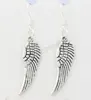 Angel Wing Dangle Chandelier Kolczyki 925 Silver Fish Ear Hook 40 Par / Lot E084 46.5x9.2mm