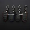 Ręcznie Zszyty Prawdziwy Skórzany Keychain Dla Dodge Journey 2012 2013 2014 2 Przyciski Inteligentny Remote Klucz Key Cover Case Auto Accessory