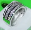 Maat 5/6/7/10/10/11 Luxe Sieraden Prinses Cut Gratis Verzending Vintage 10kt Wit Gold Filled Topaz CZ Diamond Wedding Silver Ring voor vrouwen