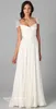 Eleganta vita bröllopsklänningar Vackra kepsärmar Chiffon Long Zipper Closure Women Bridal Party Gowns