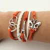 16 estilos de couro criativa asas Wraps pulseira amor da coruja Charme multicamadas Trançado pulseiras para homem mulher moda jóias em massa