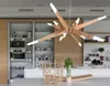 modern minimalist Solid wood led pendant light chandeliers Solid Wood Art Pendant Lamp Living Room Restaurant Clothing Store Light fixture