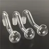 Mini Glass Oil Burner Smoking Pipe Thick Pyrex Glass Water Pipes 10mm Male Forsted Joint Clear Glass Tube Cheap Hand Pipe Hookahs