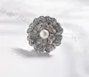 Pérola do vintage Rhinestone Flor Broche de Prata-placa Alloy Faux Diament Broche para o vestido de noiva traje de festa vestido de presente Pin 2016