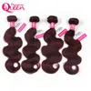 99J Bourgogne Color Brazilian Body Wave 100% Virgin Human Hair Ombre Hair Extension Weave 3 Bunds Dreaming Queen Virgin Hair