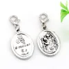 120st Alloy St Christopher Floating Lobster Clasps Charms hängen för smycken som tillverkar armband halsband DIY -tillbehör 16,5x 40mm