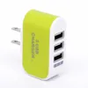 Bonbonfarbener US-EU-Stecker, 3 USB-Wandladegeräte, 5 V, 3,1 A, LED-Reise-Netzteil mit dreifachen USB-Anschlüssen für iPhone 6, 6S, 7 Plus, Samsung S7, S6Edge