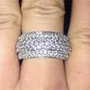 Luxe pave zeven rijen volledige 365 stks 20ct sona diamanten ring sieraden 925 sterling zilveren cocktail ringen voor vrouwen mannen cadeau VS grootte 5,67,8,9,10