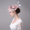 Fascinator زفاف دبوس الشعر زهرة ريشة القوس اكسسوارات للشعر رئيس الزفاف رئيس القبعات ل حفل زفاف عيد الميلاد الحجاب hairbands خمر