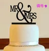 10 pièces acrylique gâteau de mariage Topper avec Script MrMrs décoration de gâteau de mariage pour les mariages personnalisé nom Date marié mariée