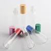 Tubo de botella enrollable de vidrio de 10ML/10 gramos con tapa de aluminio Bola de rodillo de vidrio de 10CC Muestra de botella transparente Perfume de fragancia 6 colores