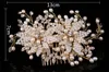 Designer Fashion Women Party Prom Wedding Bridal Gold Crystal Rhinestone Pearl Beaded Comb Hair Accessories Headpieces Jewelry Cro9626772