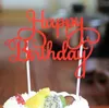 キラキラ幸せな誕生日の旗ケーキトッパー装飾パーティーの恩恵のステッカー装飾バナーカード誕生日ケーキアクセサリー100ピース/ロットG1036