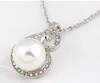 Diamond Pearl colar conjunto de cristal pérola diamante pingente brinco jóias conjunto 925 colar de corrente de prata jóias