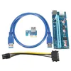 Freeshiping USB3.0 PCI-E Express Riser Card da 1x a 16x Extender Extension Riser Card Adattatore da 15 pin a 6 pin Cavo di alimentazione SATA per Bitcoin Miner