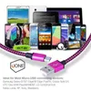Micro USB -kabels Nylon gevlochten koperlader Synchronisatie Gegevenskabelsnoer voor andriod smartphone Samsung Galaxy S7 Edge S6 S4