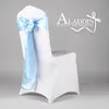 Magnifiques accessoires de mariage avec nœud en Satin pour chaises, Lot de 22 couleurs, housses de chaise, ceintures, décorations de mariage en deux tailles 293a