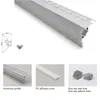 10 x 1m Sets / partij Nieuwe aankomst aluminium LED-kanaal en t-stijl breed breedte Alu profiel voor inbouwmuur of plafondlampen