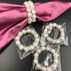 100Pcs/Lot White Pearls Napkin Rings Wedding Napkin Buckle For Wedding Reception Party Table Decorations Supplies I121