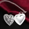 Chic verzilverd hart valentijn ketting hanger minnaar medaillon ketting geschenk # R571