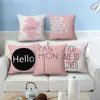 simple design cushion cover modern pink throw pillow case love quote sofa chaise almofada christmas decoration for home office