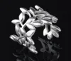2017 venda quente melhor preço chapeamento de prata esterlina 925 exagero 20 mm folha abertura anel encantos moda jóias 10 pçs / lote
