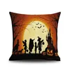 Halloween Presentkuddehus Linne Kvadratkudde Hallowmas Heminredning Kuddehölje Party Pillowcases Cartoon Cushing Cover