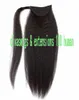 Natural brown Italian yaki Human hair kinky straight Clip in natural coarse yaki virgin hair drawstring ponytail hair extensions 10-20inch