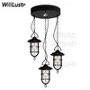 Willlust Metal Dock Suspension Lampa Iron Frame Glass Pendant Light Hotel Hall Restaurang Loft Foyer Dinning Vardagsrum Hängande Belysning