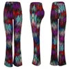 Nouvelle arrivée Femmes Long Flare Pantalon Imprimé Floral Pantalon Femme Boot Cut Élastique Slim Pantalon S-XL Free Sipping