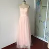 Robe de demoiselle d'honneur rose blush, longueur au sol, longue robe de demoiselle d'honneur, robe de soirée d'invité de mariage, robe semi-formelle, robe convertible, image réelle