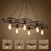 Vintage Wheel Ceiling Pendant Lights Modern Light Fixtures LED Lamps Home Lighting Metal Industrial Edison E27 Holder 3/6Heads Lamp