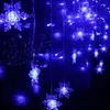 3,5m 100smd snöflinga LED-sträng gardinljus Festoon Lights Holiday Christmas Wedding Party Decor