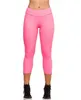 Nuovo arrivo Donna Comfy Tights Capri solid A Pantaloni da corsa Leggings fitness tagliati a vita alta S-XL3064