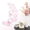 wall Stickers 3D Colourful Mirror Silver Flower Sticker Art Wall Mural Door Wall Stickers Home Deco Fashion Colorful Stickers