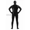 Gros-Adulte Hommes Faux Cuir Métallisé Noir Brillant Pleine Peau Zentai Cosplay Costume Halloween Costume Body Unitard justaucorps