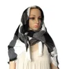 Англия в стиле унисекс акриловый шаль с плетеной шарф -шарф Тартан черно -белый клет