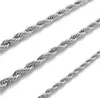 925 srebro naszyjnik łańcuchy 3MM 16-30 cali całkiem ładny modny urok Rope Chain naszyjniki biżuteria DIY akcesoria