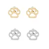 Hollow Pet Cat Dog Lover Paw Stud Puppy Cute Animal Footprint Gold Plated Women Girl Earrings Jewelry