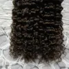 Eu dica extensões de cabelo brasileiro cacheado cacheado 100g 100s # 4 escuros marrom pré-ligado cabelo não remy extensões de cabelo humano