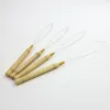 Micro bead loop pulling needles Wooden pulling needles loop threaders for human hair extensions hair tools4340047