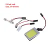 Indicatore luminoso a led automatico per illuminazione 24SMD COB Chip T10 + pannello adattatore Festoon Dome