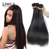 2 bundels Peruviaanse Maleisische Indiase Braziliaanse Virgin Menselijk Haar Weave Zijdeachtige rechte goedkope onverwerkte 8A Remy Hair Extensions Natural Black