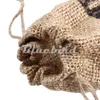 Vente en gros - 9,5 * 14,5 cm Love Is Sweet Vintage Sac de toile de jute naturel Hessian Bomboniere / Sac d'emballage en jute avec cordon de serrage (ensemble de 50)