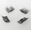 Magnetic Eye Lashes 3D Mink 1 SZTUK = 4 Pair Natural Eye Lashes Wielokrotnego użytku Fałszywe Magnes Rzęsy Fałszywe Rzęsy Z Pudełkowym Prezent Darmowa Wysyłka