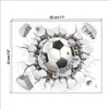 3d Football Football Fire Playground Broken Wall Hole vue devis objectif maison stickers muraux autocollants pour chambres d'enfants garçon sport papier peint