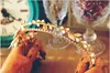 Vintage mariage mariée fleur bandeau cristal strass casque princesse couronne diadème bijoux cheveux accessoires or coiffure bandeau