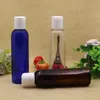 Livraison gratuite bouteilles de lotion vides transparentes de 150 ml en plastique avec bouchon à vis sur le dessus du disque, bouteilles en PET de shampoing transparent de 150 cc en gros de cosmétiques de 5 oz