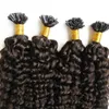 Mongolian kinky lockigt hår 200g mänsklig fusion hår spik du tips 100% remy mänskliga hårförlängningar 200s keratin stick tips
